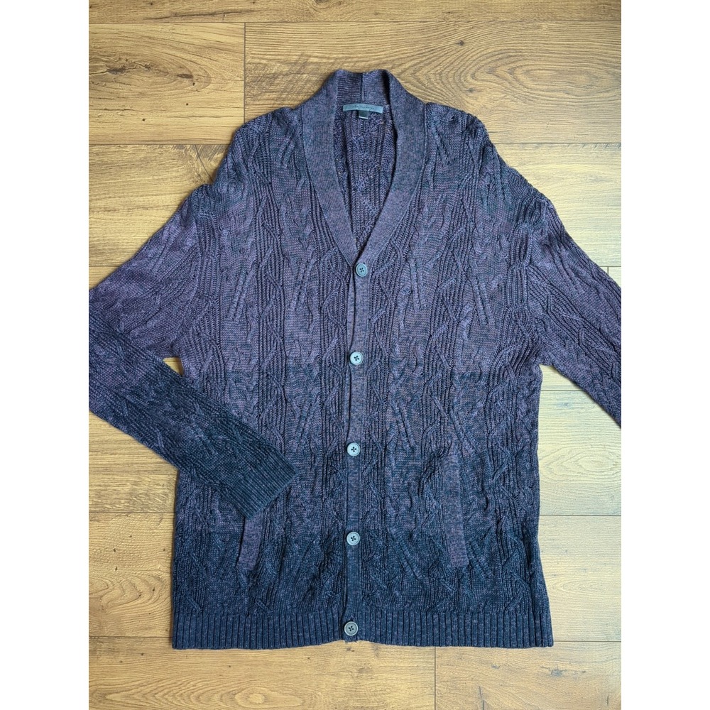 John Varvatos‎ Mens Sz XL Button Cable Knit Long Sleeve Cardigan